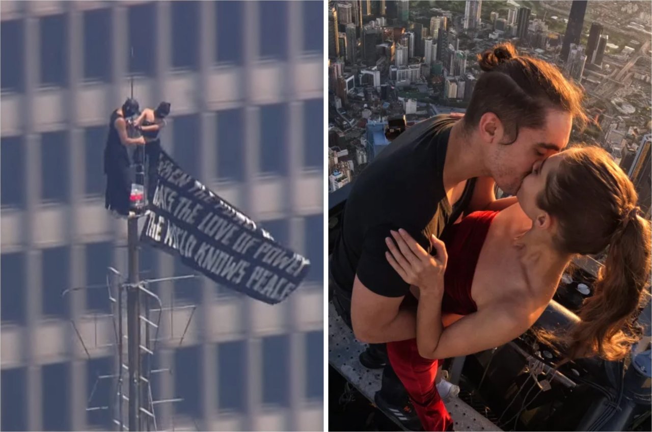 Escalaron el Empire State Building y se comprometieron en la punta: los youtubers de Netflix en Nueva York